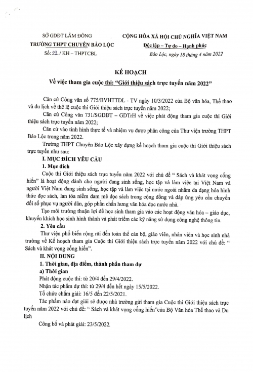 Cuộc thi "Giới thiệu sách trực tuyến năm 2022"