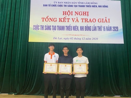 Học sinh THPT Chuyên Bảo Lộc đạt giải cao trong cuộc thi sáng tạo thanh thiếu niên nhi đồng lần thứ 16 năm 2020