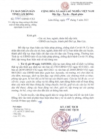 Thông báo về phòng chống dịch Covid-19